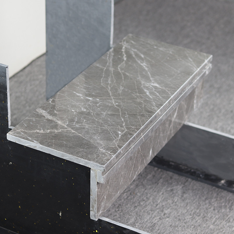 Grey Color Staircase Steps Floor couvre de tuiles les tuiles de marbre polies d'escaliers d'étape
