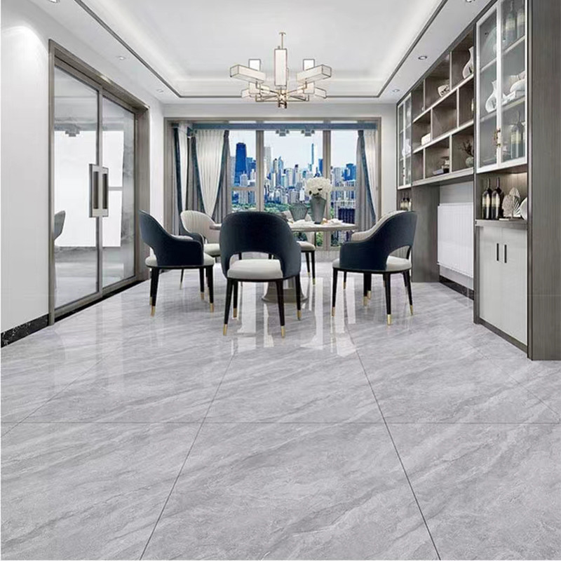 Haute de Gray Marble Polished Porcelain Tile brillante pour la cuisine intérieure de salon