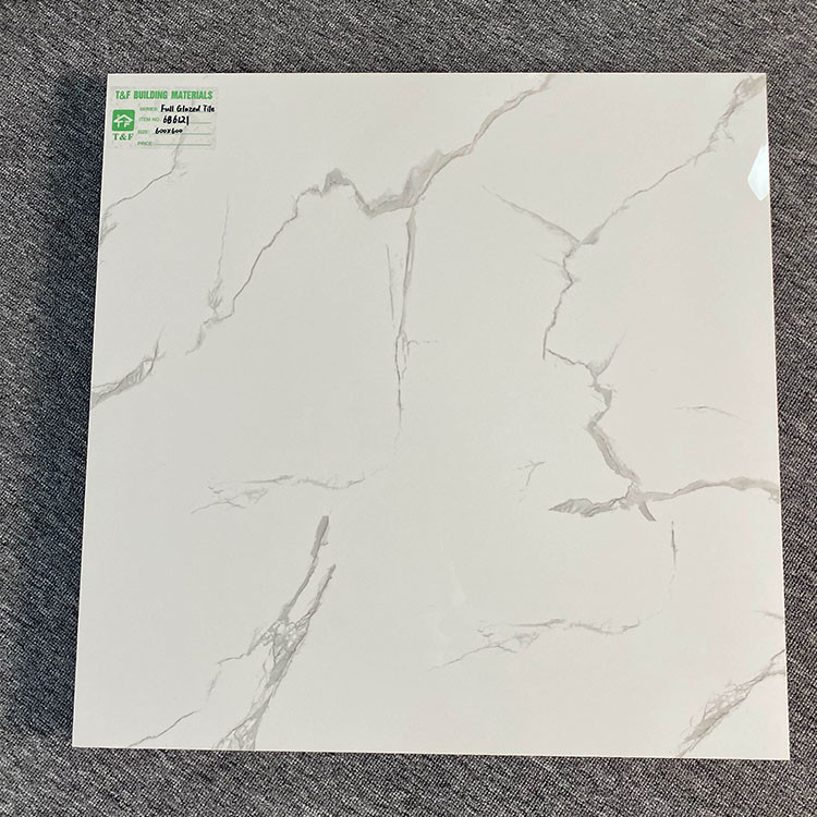 De marbre blanc vitré couvre de tuiles la porcelaine parquetante en céramique couvre de tuiles 600X600 pour le plancher et le mur