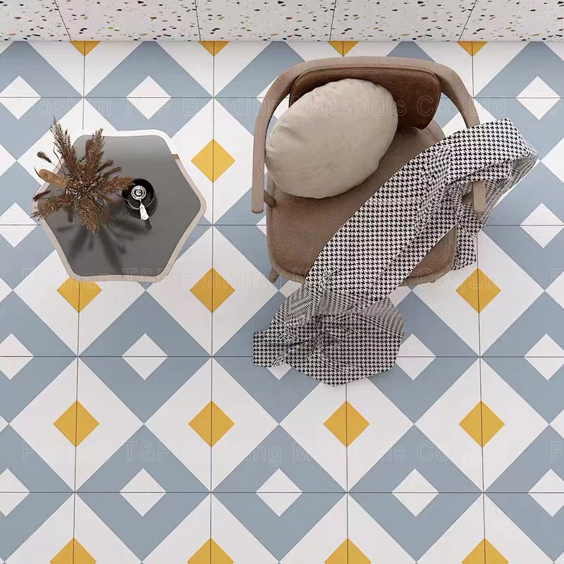 Tuile décorative rustique de fleur de porcelaine pour le plancher et le mur de salle de toilette de chambre à coucher de cuisine