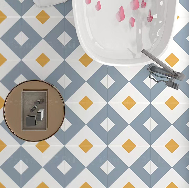 Tuile décorative rustique de fleur de porcelaine pour le plancher et le mur de salle de toilette de chambre à coucher de cuisine
