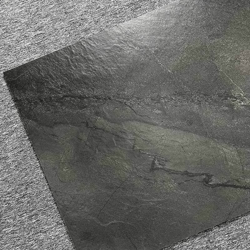 Glissez non Matt 60 x 120 a glacé les carreaux de céramique Grey For Living Room Floor foncé rustique