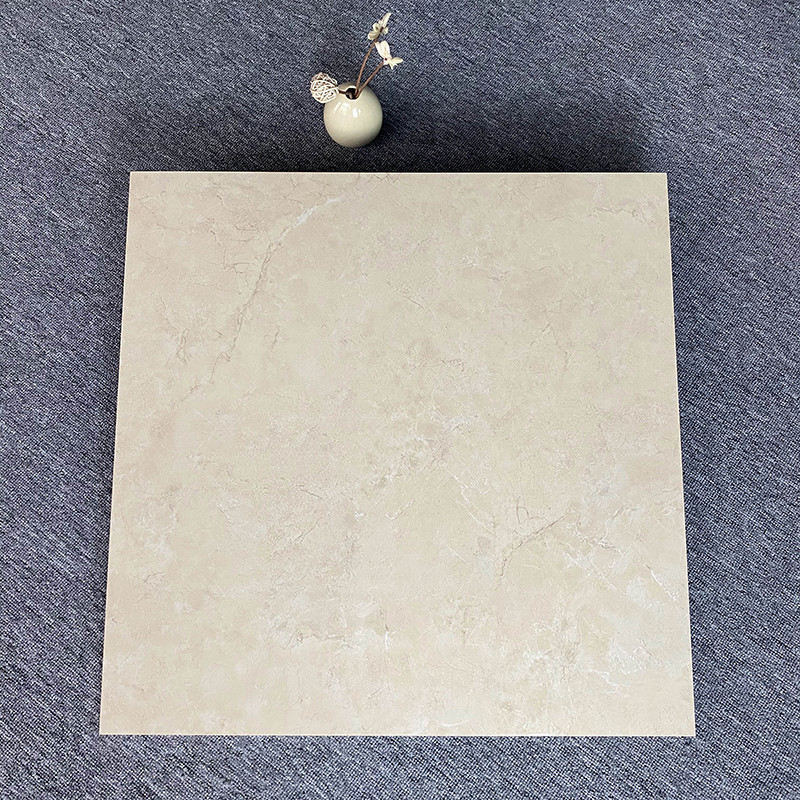 Plancher de marbre de regard de marbre de carreaux de sol vitrés par porcelaine intérieure brillante jaune-clair