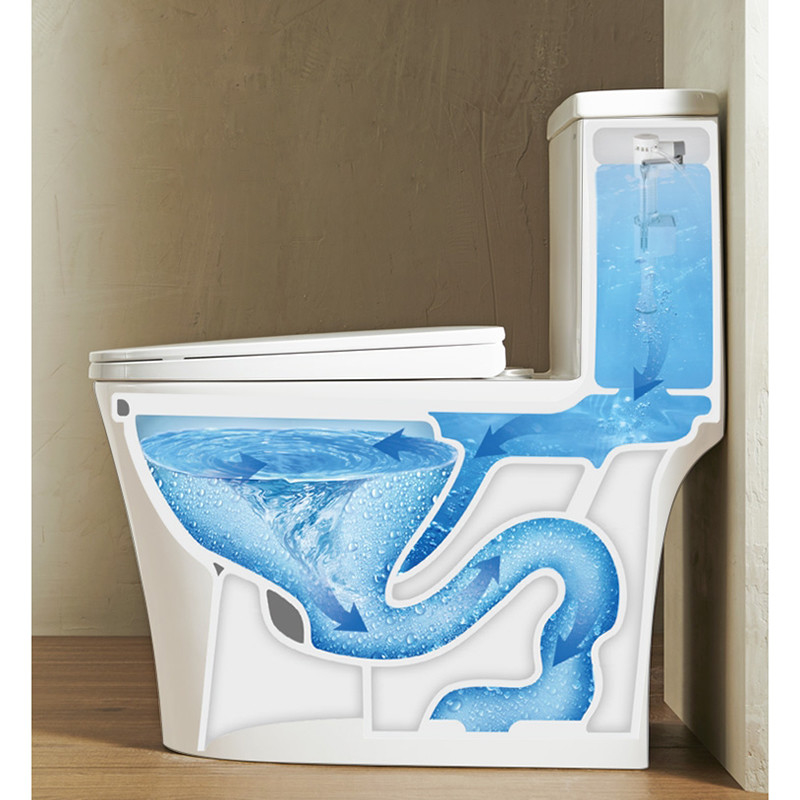 Rinçage en céramique du siphon 4,2/6L de toilette de salle de bains d'une seule pièce double au plancher