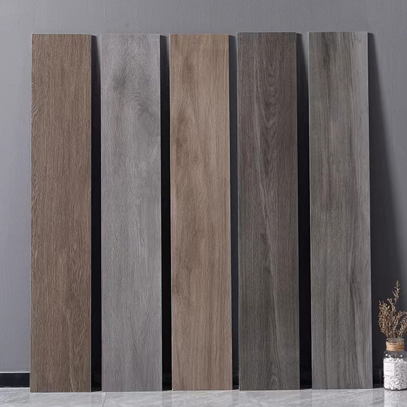 Matt Wood Grain Porcelain Tile vitré par 200x1200mm Brown Grey Indoor Wooden Look Antique