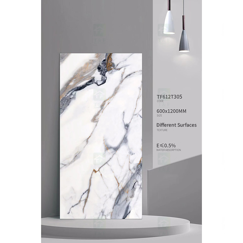 Tuiles rustiques de 600x1200 Matt Glazed Porcelain Tiles Marble de porcelaine en pierre de luxe de regard