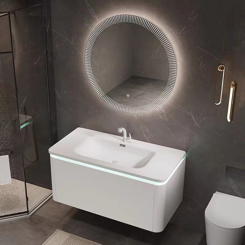 Type simple de tenture d'évier de salle de bains d'hôtel de luxe de Cabinet moderne de miroir de coiffeuse