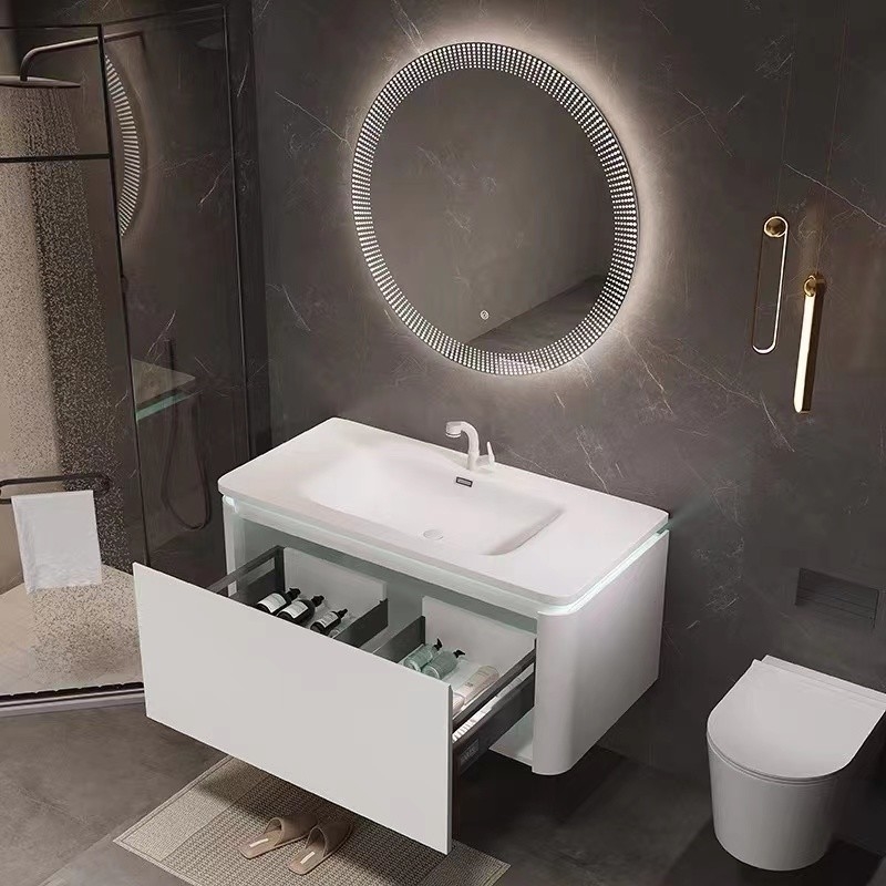 Type simple de tenture d'évier de salle de bains d'hôtel de luxe de Cabinet moderne de miroir de coiffeuse
