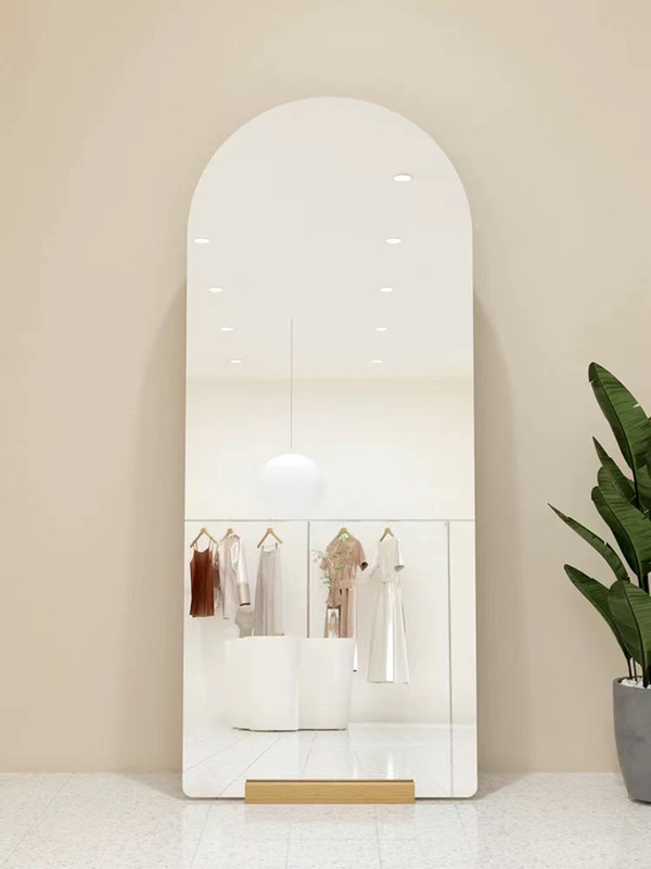 Miroir droit de grand plancher d'or de Barber Hair Salon Black And pour la station de salon