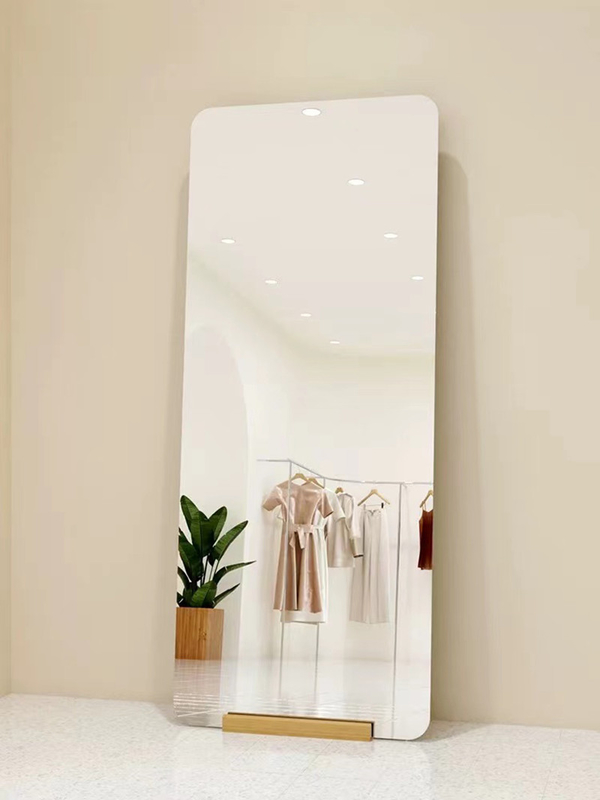 Miroir droit de grand plancher d'or de Barber Hair Salon Black And pour la station de salon