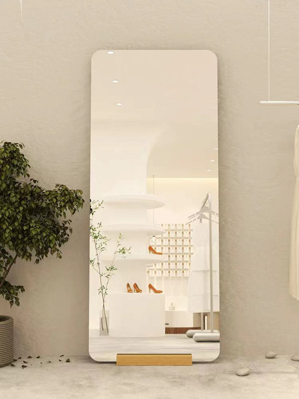 Miroir droit de grand plancher d'or de Barber Hair Salon Black And pour la station de salon