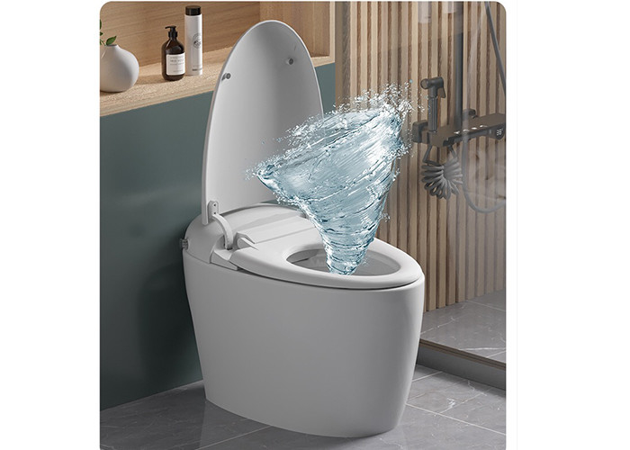 Une seule pièce en céramique de plancher de capteur de salle de bains de HOMIXE de bidet affleurant automatique électrique de luxe de carte de travail