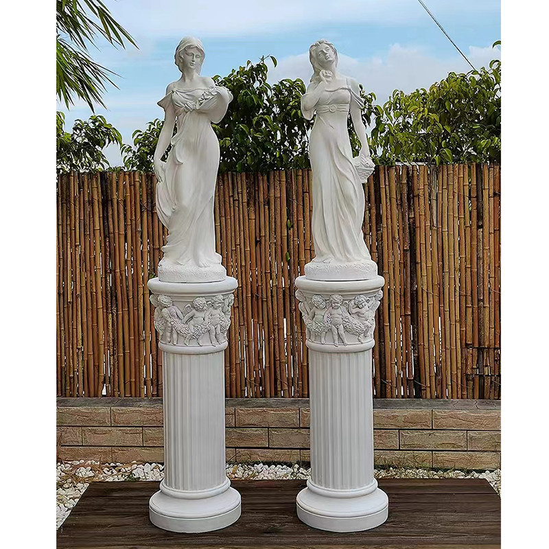 Madame extérieure Marble Stone Sculpture de décoration de jardin grandeur nature