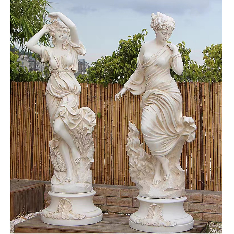 Madame extérieure Marble Stone Sculpture de décoration de jardin grandeur nature