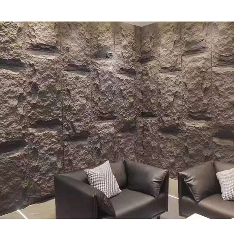 Panneaux en pierre de polyuréthane de culture de Faux d'unité centrale de revêtement extérieur d'intérieur artificiel du mur 3D