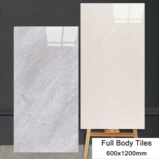 Haut brillant vitré couvre de tuiles des tuiles de Gray Color Natural Texture Porcelain 600*1200mm