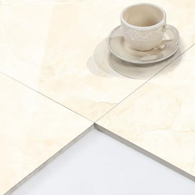 Jaune-clair poli vitré couvre de tuiles le marbre de plancher de mur de porcelaine couvre de tuiles l'anti glissement 600*600mm