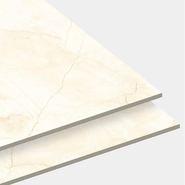 Jaune-clair poli vitré couvre de tuiles le marbre de plancher de mur de porcelaine couvre de tuiles l'anti glissement 600*600mm