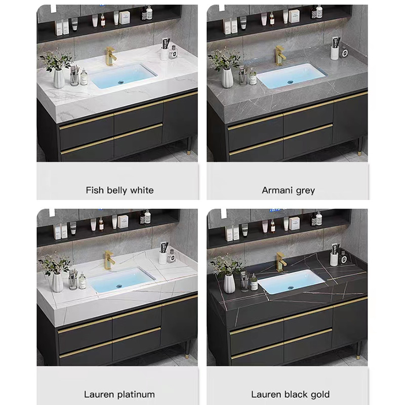unités de vanité de salle de bains de 60cm avec l'évier et le mur latéral Hung Waterproof Bathroom Cabinet Set de Cabinet