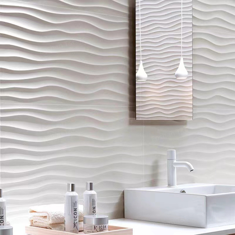 Villa terrasse salle de bains toilette balcon carreaux de porcelaine 300x600mm Modèle ondulé mat vitrifié Surface entière corps