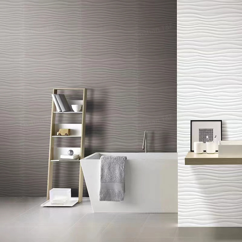 Villa terrasse salle de bains toilette balcon carreaux de porcelaine 300x600mm Modèle ondulé mat vitrifié Surface entière corps