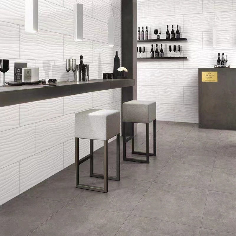 Villa terrasse salle de bains toilette balcon carreaux de porcelaine 300x600mm Modèle ondulé mat vitrifié Surface entière corps