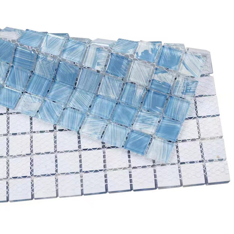 Carreaux de mosaïque en verre cristallin de 300x300 mm pour balcon cuisine salle de bain mur piscine carreaux