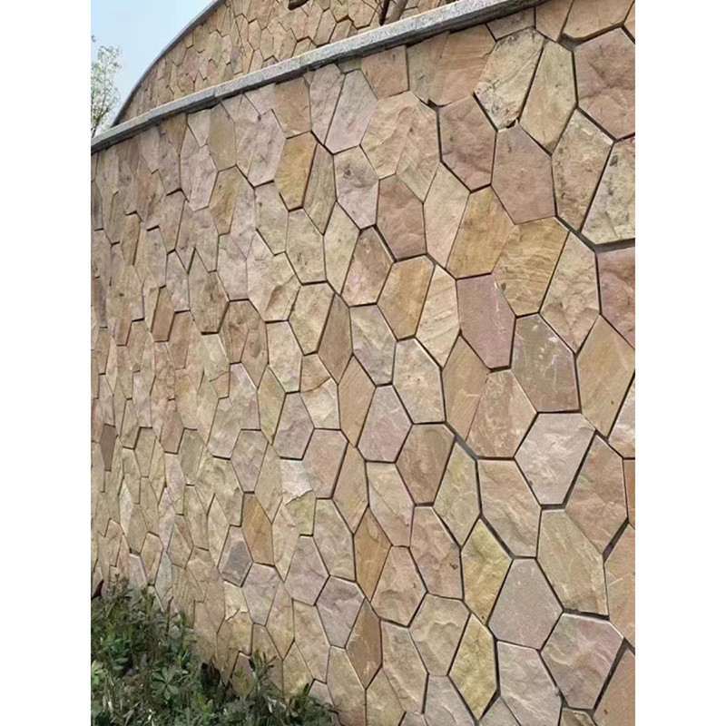 3D pierres de marbre naturel Random ardoise rouillée en maille de pierre de drapeau de jardin extérieur pavés de sol Carreaux de mur