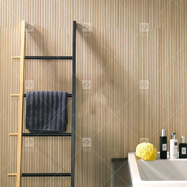 Grille tirée par le trou d'imitation bois Grain Carreaux céramiques Balcon Plancher Texture de luxe Fond de mur