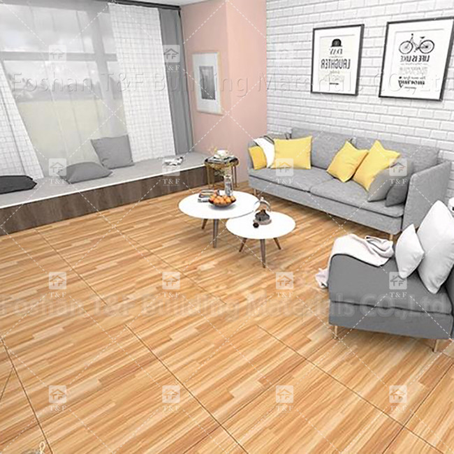 600x600mm Carreaux de plancher rustique à corps complet Carreaux de porcelaine à surface de texture en bois antidérapant