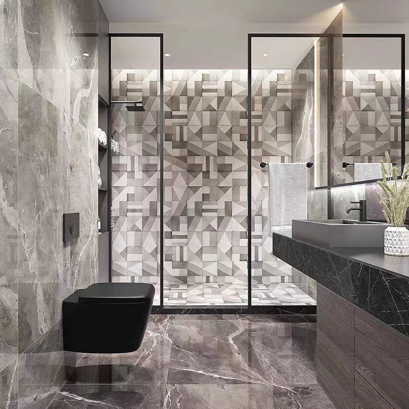 L'Institut central des statistiques nordique dénomment la porcelaine vitrée blanche noire couvre de tuiles 300*300mm pour le plancher et le mur intérieur