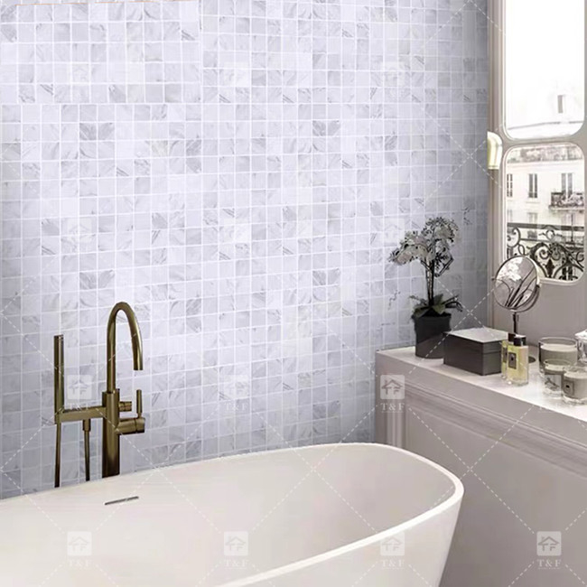 Carrara classique en pierre de marbre naturel mosaïque carreaux de porcelaine pour le sol et le mur