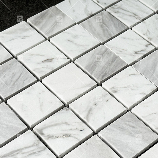 Carrara classique en pierre de marbre naturel mosaïque carreaux de porcelaine pour le sol et le mur