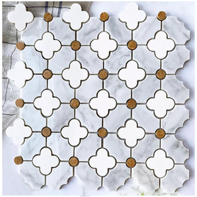 Modèle de fleurs à jet d'eau mosaïque de pierre de marbre Carreaux de salle de bain pour la décoration intérieure