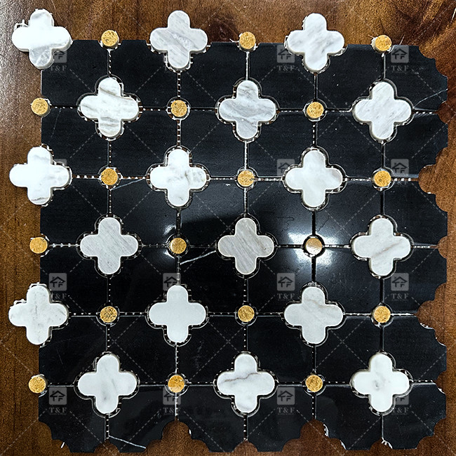 Modèle de fleurs à jet d'eau mosaïque de pierre de marbre Carreaux de salle de bain pour la décoration intérieure
