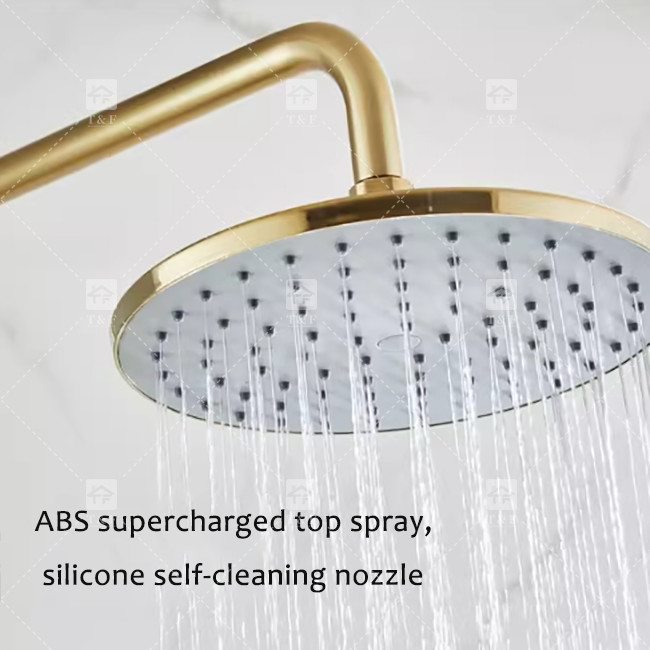Nordic Light Luxury Douche Pour La Maison robinet en laiton brossé en or à chaud et froid