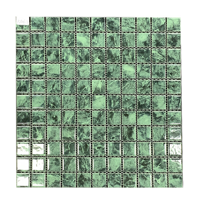 Carreaux de mosaïque en pierre de marbre de couleur verte pour le sol et le mur de la salle de bain