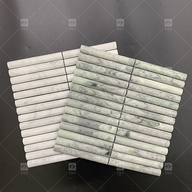 Modèle en marbre 3D arc longue bande mosaïque carreaux muraux pour le sol de la télévision toile de fond de la cuisine Backsplash