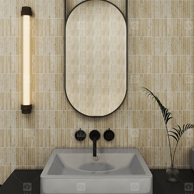 Modèle en marbre 3D arc longue bande mosaïque carreaux muraux pour le sol de la télévision toile de fond de la cuisine Backsplash
