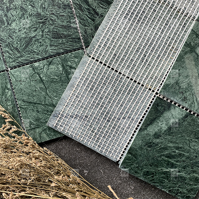 Carreaux de piscine en marbre naturel en mosaïque poli en forme carrée verte Décoration de la maison
