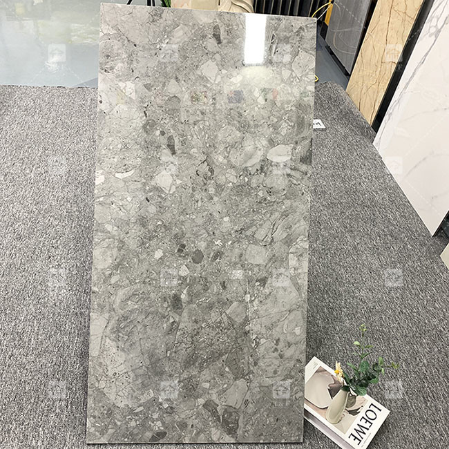 Carreaux de luxe 600x1200mm corps entier brillant poli vitré pour le sol Carreaux de porcelaine de marbre