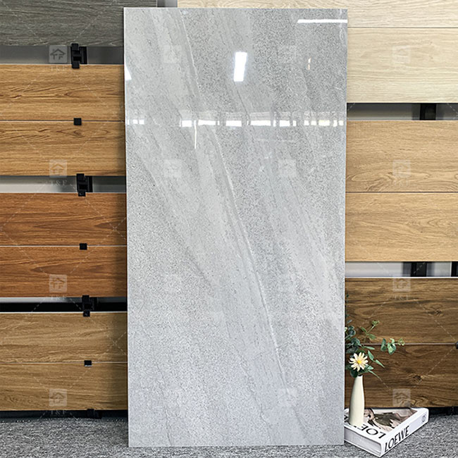 Carreaux de luxe 600x1200mm corps entier brillant poli vitré pour le sol Carreaux de porcelaine de marbre