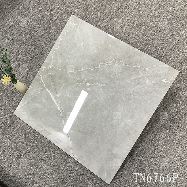 Corps entier Couleur grise Marbre Porcelaine Brillante Carreaux Pour le plancher intérieur Et le mur