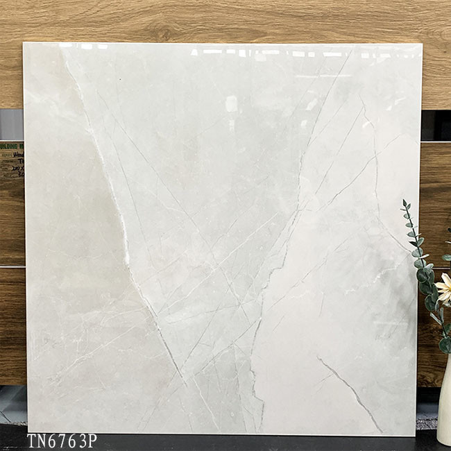Corps entier Couleur grise Marbre Porcelaine Brillante Carreaux Pour le plancher intérieur Et le mur