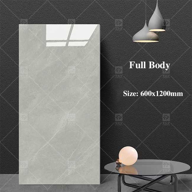 Porcelaine vitrée à grande taille moderne Carreaux de marbre gris pour le mur intérieur de forme carrée