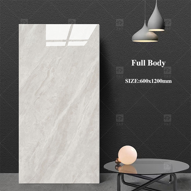 Porcelaine vitrée à grande taille moderne Carreaux de marbre gris pour le mur intérieur de forme carrée
