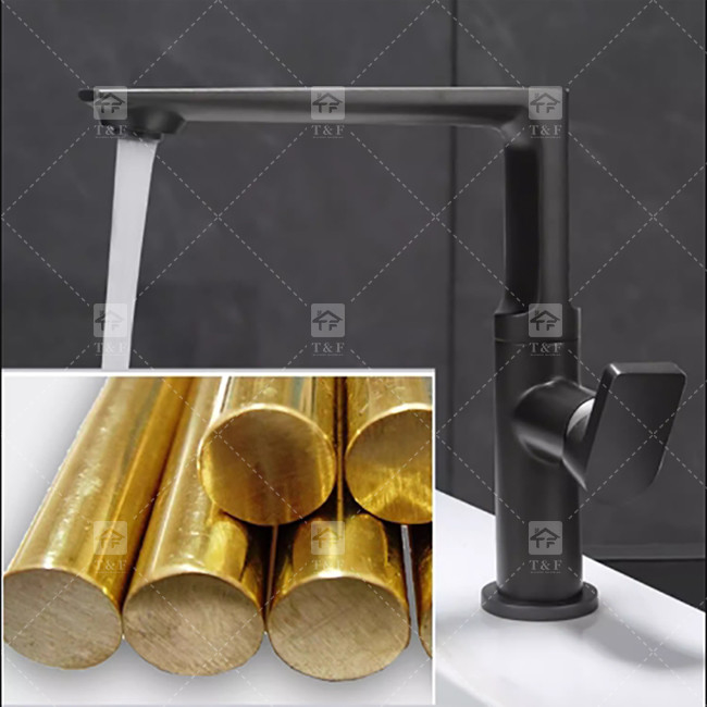 robinet de cuve en or brossé cuivre chaud et froid lavage des mains et du visage shampooing noir robinet de cuve de table rotatif