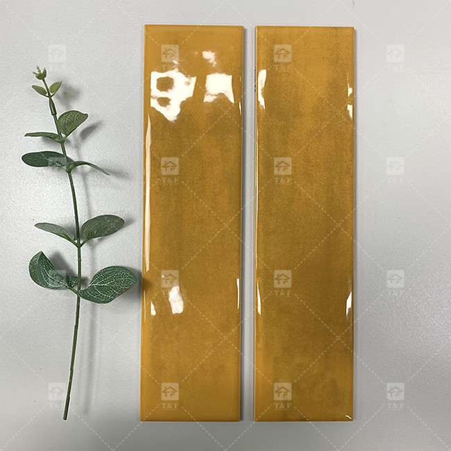 75x300mm Porcelaine ondulée brillante vitrée Carreaux de métro Restaurant Backsplash Cuisine Salle de bain Douche Carreaux de mur