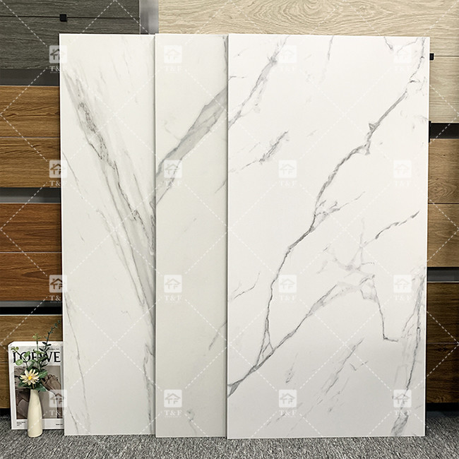 Carreaux blancs en marbre Porcelan poli Rusitc Carreaux de sol en porcelaine céramique