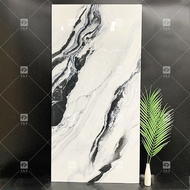 Panneau de porcelaine en marbre blanc 600x1200mm Carreaux pour le salon Décoration murale